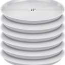 Eccliy 6 Pack Plastic Plant Saucer Heavy Duty Planter Saucers Large Plant Pot Saucers Plastic Water Trays for Indoors and Outdoors Flower Plant Plant Drip (White,23 Inch)