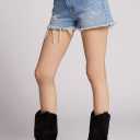 Current/Elliott Womens The Escapade Jean Short  Distressed Denim Summer Shorts (Blue)