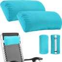 Headrest Pillow for Patio Chaise Lounge, 2 Packs Head Pillow with Elastic Band for Zero Gravity Lounge Chair, Head Neck Rest Pillow Lumbar Pillow, Blue