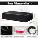 P Pothuiny Black Cube Pillowcase, Smooth Satin Pillowcase with Hidden Zipper, 24"x12"x5.5" (ONLY Case)