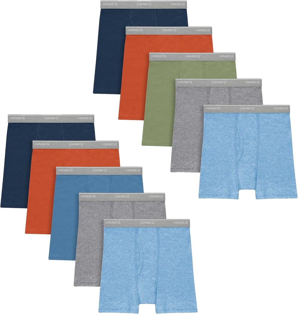Hanes Boys' Underwear, Boxer Briefs for Boys and Toddlers, Soft Cotton, 10 Pieces, Size 4T/5T