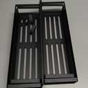 HuggieGems 4 Pack Magnetic Spice Storage Rack Organizer for Refrigerator and Oven, Black Fridge Organizers and Storage