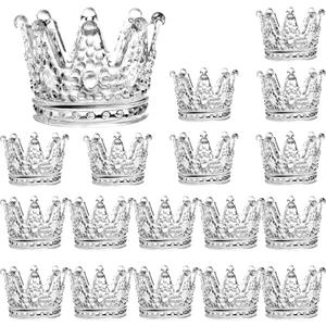 SOUJOY 18 Pack Tealight Candle Holder, Glass Crown Candle Holder, Crystal Votive Candle Stand for Dining Table Centerpiece Home Decor Wedding Part