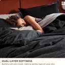 Bedsure Cotton Duvet Cover Set - 100% Cotton Waffle Weave Black Duvet Cover Oversized King Size, PureWoven Breathable Bedding Set for All Season, 3 Pieces, 120"x98"