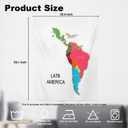 Shrahala Colorful Map Tapestry Wall Hanging for Kids Student, Map of Latin America Countries Abstract World Map Educational Tapestry for School Classroom Dorm Room Bedroom 59.1"L x 39.4"W,White