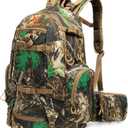 Hunting Backpack,Outdoor Gear Hunting Pack with Rain Cover,Durable Large Capacity Hunting Day Pack. (KHAKI CAMO)