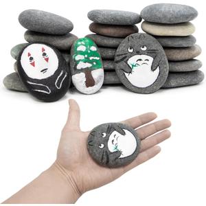 Markdang Rocks for Painting 20 Pcs 2.2-3.2 River Rocks for Paint Rock Natural Flat & Smooth Stones for Painting for Kids & Adult Craft Gift