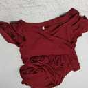 Saslax Maternity Off Shoulders Half Circle Gown for Baby Shower Photo Props Dress (Large, 1#-burgundy 162)