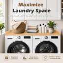 Royxen Washer Dryer Countertop with Solid Wood Core,54W x 27.5D Laundry Countertop with Edge Rails,Washer and Dryer Topper for Laundry Room Organization (Oak)