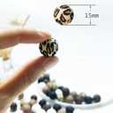 2 x ZMD 50 PCS 15mm Silicone Beads, Leopard Print Silicone Beads Bulk Kit Loose Beads Cheetah Print Beads for Keychain Making Bracelet Necklace Beaded Pens