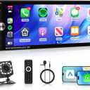 Single Din Car Stereo with Wireless CarPlay/Android Auto/Mirror Link, Driauto Car Radio Bluetooth Handsfree Headunit 6.9 Inch IPS Touch Screen 1 Din FM Type-C USB Charging EQ SWC with Reverse Camera