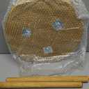 Rattan Round Coffee Table, Boho Circle Side Table End Table for Living Room, Small Mid Century Accent Table for Bedroom Balcony