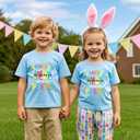 Easter Shirts for Boys Girls Toddler Kids Children Bunny Eggs Tractor Monster Truck Graphic Tees Outfit T-Shirt Top 2T-7T (Blue)