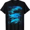 Abstract Blue and Black Dynamic Splatter T-Shirt (Small)