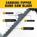 Dark Stone 115" Carbide-Tipped Resaw Bandsaw Blade, 5/8" Wide, 2 TPI Hook Tooth Fast Chip Clearance for Hardwood Resawing, Smooth Tracking | Model DS23431