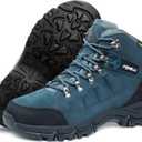 Foxelli Womens Hiking Boots  Waterproof Lightweight Suede Leather Hiking Boots for Women with All-Day Comfort, Grip & Support for Trails, Travel & Outdoors (9, Blue)