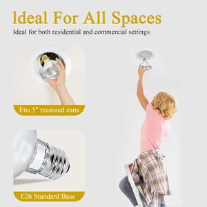 Lachesan Par30 Short Neck Halogen Flood Light Bulbs, 75W120V 2700K Warm White Dimmable High Brightness, E26 Base, Great for Accent Lighting, Tracking, Recessed Bulb, 5Pcs