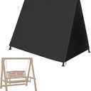 Outdoor Swing Cover, A-Frame Patio Swing Protector, Swing Covers for Outdoor Patio Swing 3 Seater,Patio Swing Chair Cover (Black, Medium)