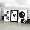 3Pcs Black and White Lucky Dice Canvas Wall Art Trendy Lucky 8 Ball Pictures Wall Decor Preppy Funky How Lucky are We Poker Posters Prints for Girls Bedroom Apartment Dorm 16x24in