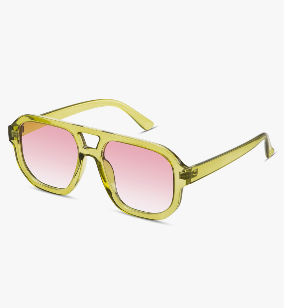 livho Trendy Polarized Square Aviator Sunglasses Women Men Square Eyewear Frame, Retro Sun Glasses for Women Men 2025 Shades