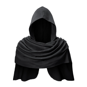 Adult Medieval Renaissance Hooded Cowl Multifunctional Scarf Shawl Cape Halloween Cosplay Costume Accessories One Size
