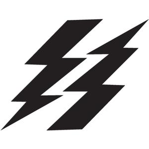 Decorative Decal - Lightning Bolts 12" x 16 Black - Vinyl Sticker