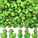 Realspring 100 Pcs Mini Resin Dinosaur Ducks Bulk Dinosaur Duck Miniatures Miniature Animals for Christmas Party Fillers Favors Home Miniature Landscape Ornaments Cake Garden Party Decoration