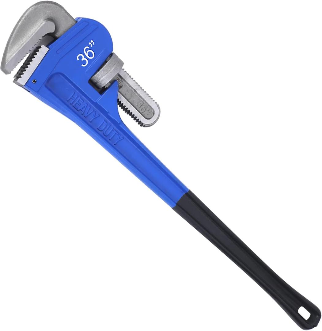 Gisafai 36" Straight Heavy Duty Pipe Wrench Set Plumber Adjustable Water Alloy Steel Grip Plumber's Wrench Plumbing Tools, Blue