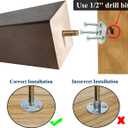 Wood Furniture Legs, 4 inch Sofa Legs, Square Couch Legs Pack of 4, Wood Legs for Table w/Pre-drilled Hanger Bolt