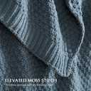 EVERGRACEHOME Chunky Chenille Knit Throw Blanket for Couch, Soft Luxurious Moss Stitch Blankets for Bed, Cozy Decorative Farmhouse Knitted Throws for Sofa, Stormy Blue, 60" x 80"