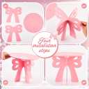 Lallisa Bow Cake Stand Pink Coquette Party Decorations 3D PVC Dessert Holder for Baby Shower Wedding Decor Holiday Props Theme Gift Birthday Bachelorette Bridal Party Supplies