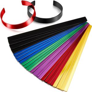24 Pcs Anodized Aluminum Bracelet Blanks Metal Stamping Blanks Engraving Metal Stamp Bracelet Blanks for Jewelry Making DIY Crafts Supplies, 7 x 0.5 x 0.05 Inches, 6 Colors