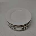 bestone 8 Inch Porcelain White Salad Plates Set, Porcelain Dessert/Salad PlateClassic Round with Wide Rim, Lead-Free,Dishwasher, Microwave, Freezer, Oven Safe, for Everyday Use-Set of 6