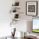 Floating Shelves for Wall White Shelves Bathroom, Bedroom and Living Room, Wall Shelves & Book Shelf, Hanging Shelf, Modern Wooden Wall-Mounted Small Floating Shelf, 12x7x1.5 in, Set of 2
