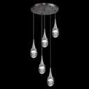 Pendant Light Fixtures 5-Light Kitchen Island Pendant Lights Modern Chandelier Dimmable LED Pendant Lighting for Kitchen Island Dining Room Bathroom Bar, Brushed Nickel 6000K Cool White