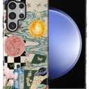 Case for Samsung Galaxy S25 Ultra,Hybrid Heavy Duty 2 in 1 Full Body Rugged Shockproof Protection Glossy Case for Samsung Galaxy S25 Ultra - Aesthetic Collage Moon and Sun