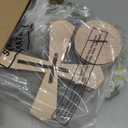 Novabright 6 Pcs Wooden Cross Table Centerpieces with 6 Pcs Floral Wreaths Standing Religious Decorations for First Communion, Baptism, Christening, Confirmation, Wedding Decor (White Wreath)