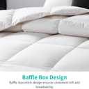 APSMILE Super King Luxury 100% Organic Cotton All Season Down Feather Fibers Comforter, High Fill Power Medium Warmth Duvet Insert (120x120, Ivory White)