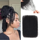 Sangtok 16 inch Afro Kinkys Bulk Human Hair, 100% 4C Human Hair for Dreadlock Extensions, Repair Locs, Mini Twists and Braids (50g/ Pack), 1B