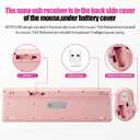 Wireless Silent Keyboard Mouse Combo, Ultra-Slim USB Keyboard Silent Mouse Set, Water-Dropping Keycaps, 12 Shortcuts, 2.4GHz Wireless Connection for PC Laptop Windows XP/7/8/10, Vista, Mac (Pink)