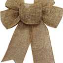 ACCFOD Natural Burlap Bow for Wreath Rustic Jute Bows for Farmhouse Ornaments Christmas Tree Wedding Party Decoration Fall Christmas Decor