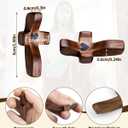 3 x Abvsdu 6Pcs Cross My Heart Encouragement Gift Wooden Cross Fingertip Stress Relief Gifts Fingertip Stress Relief Gifts Pocket Small Cross in Bulk with Bag Walnut Wooden Cross