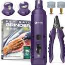 PETPROVED Dog Nail Grinder Quiet Dog Nail File Pet Nail Grinder for Dogs Quiet Cat Nail Trimmer for Large Dogs Small Medium Dog Toenail Grinder Electric Dog Nail Trimmer for Small Dogs (Purple)
