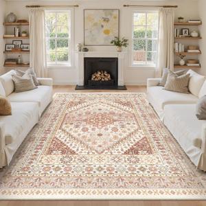 zesthome 8x10 Area Rugs for Living Room,Non-Slip Backing Washable Rugs,Vintage Large Area RugStain Resistant Home Decor Rug