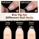 UNA GELLA Short Oval Almond Fake Nails 504pcs Press on Nails Pre-shape Short Almond Round Gel Nail Tips for Full Cover Acrylic False Nails For Nail Extension Home DIY Salon 12 Sizes False Gelly Tips