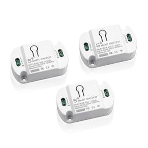 10A Basic Wi-Fi Wireless Smart Switch for Smart Home Smart Life APP Compatible with Alexa & Google Home Assistant No Hub Required Support DIY Module (3 pcs)