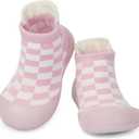 BACSAC Infant Walking Shoes Baby Sock Shoes with Soft Rubber Sole, Non-Slip Toddler Slippers for boys and girls, Breathable Sneakers (Pink)