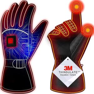 Heated Gloves for Men & Women - Rechargeable Electric Battery, Waterproof & Touchscreen, Ideal for Cycling, Motorcycle, Snowboarding & Outdoor Winter Sports