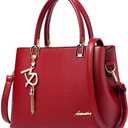 Womens Purses and Handbags Shoulder Bags Ladies Designer Top Handle Satchel Tote Bag (Red)