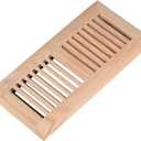 Red Oak Hardwood Drop in Floor Register, 4X10 Inch, High Output Air Flow, with Damper, Unfinished